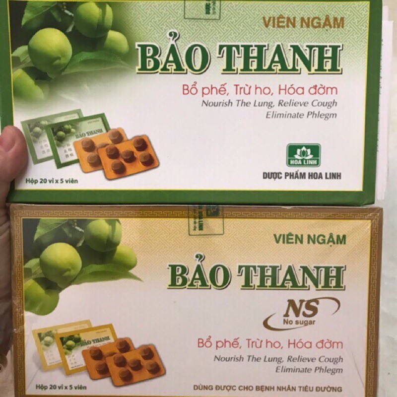 kẹo ngậm viêm họng bảo thanh có đường và không đường( hộp 100 v)
