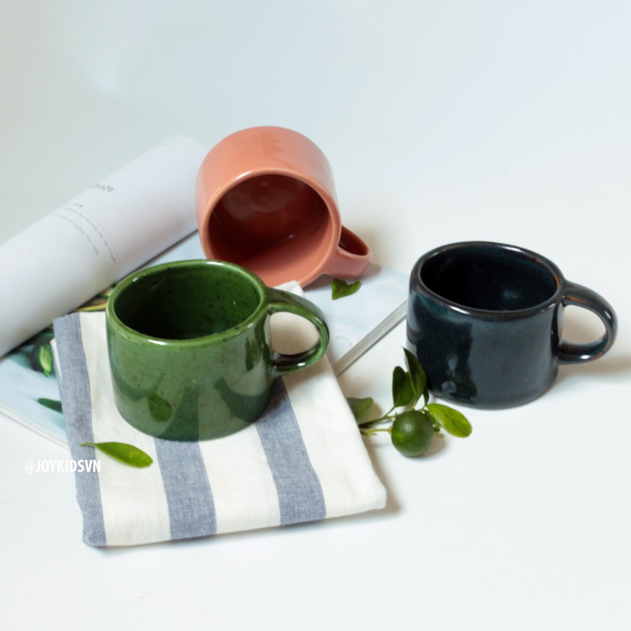 Ly gốm màu tự nhiên có quai | Cốc cà phê gốm - Natural color ceramic cup