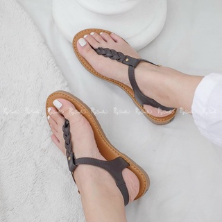 Sandal bệt kẹp quai da thật thắt bính êm chân