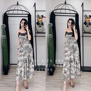váy dây dior xuông dáng dài
