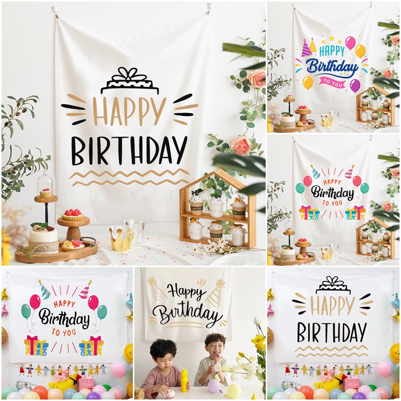 Thảm Treo Tường Trang Trí Phông Nền Chụp Ảnh Sinh Nhật Dễ Thương