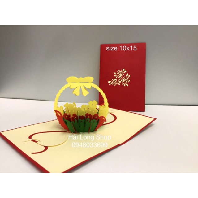 Dỏ Hoa - Flower - Thiệp 3D