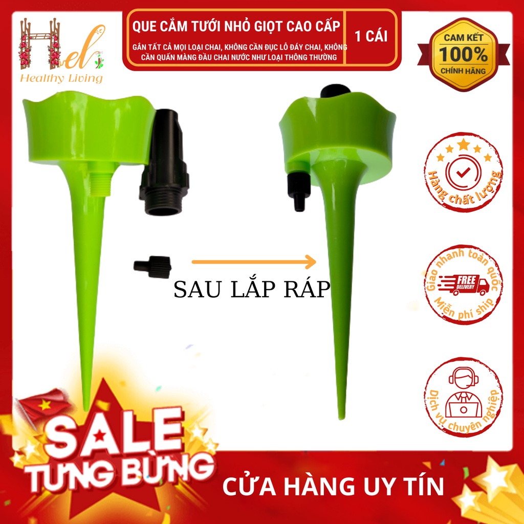 Đầu Cắm Tưới Nhỏ Giọt Điều Chỉnh CAO CẤP Gắn TẤT CẢ Chai Nhựa KHÔNG Đục Lỗ Đáy Chai, KHÔNG Cuốn Màng Đầu Chai