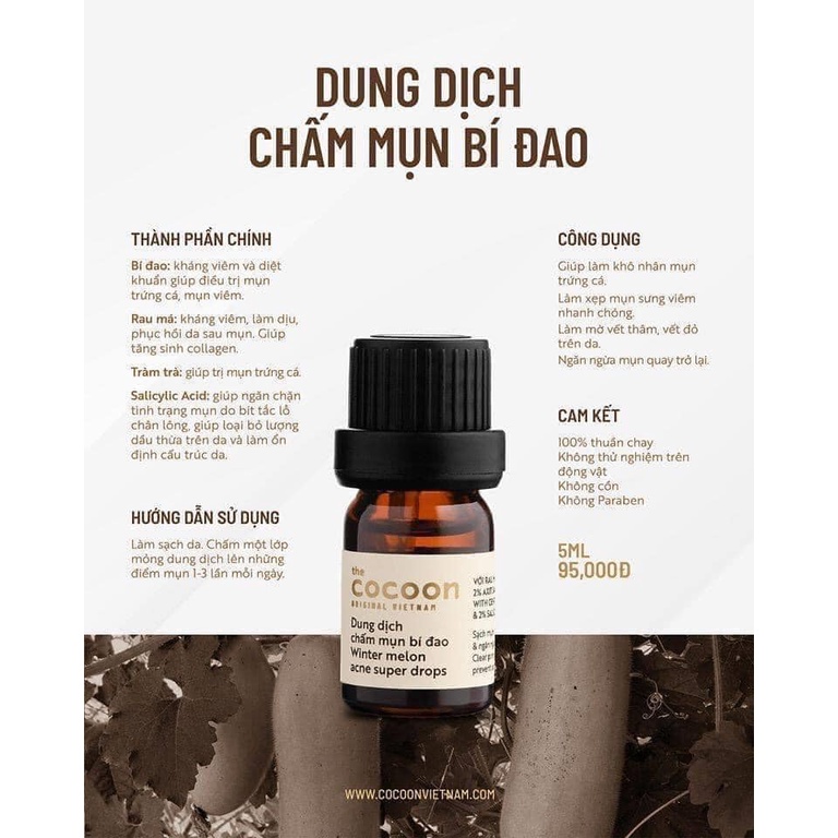 Dung Dịch Chấm Mụn Bí Đao Cocoon 5ml