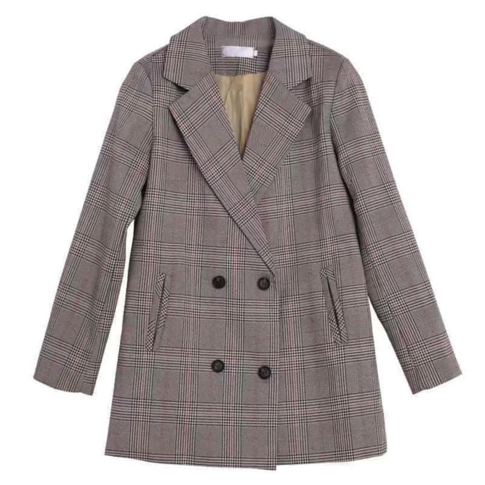 bán sỉ áo Vest kẻ Nâu