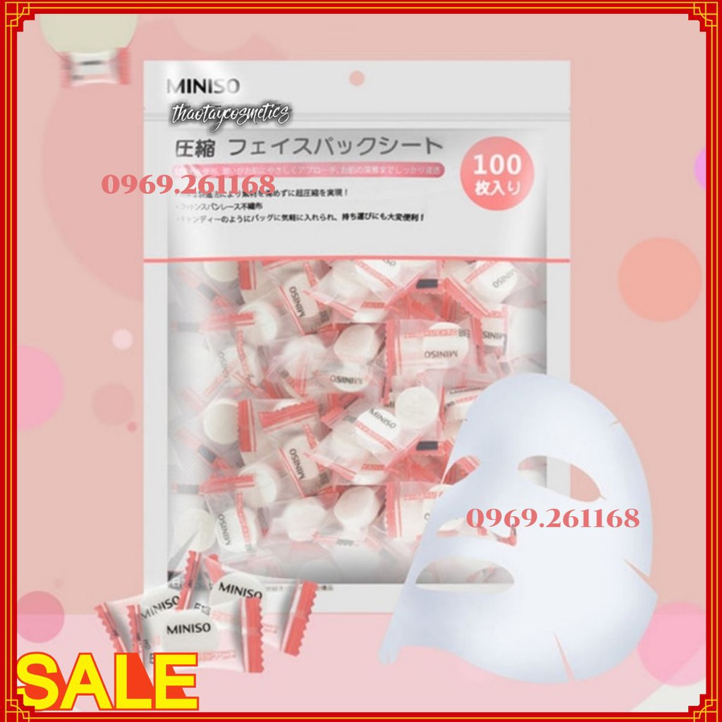 Mặt nạ giấy nén Miniso Nhật Bản Sheet Mask 100 viên nén