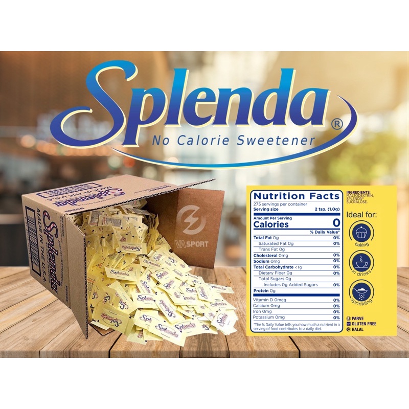 Đường ăn kiêng Splenda nhập khẩu chính hãng, thùng 2000 gói date siêu xa