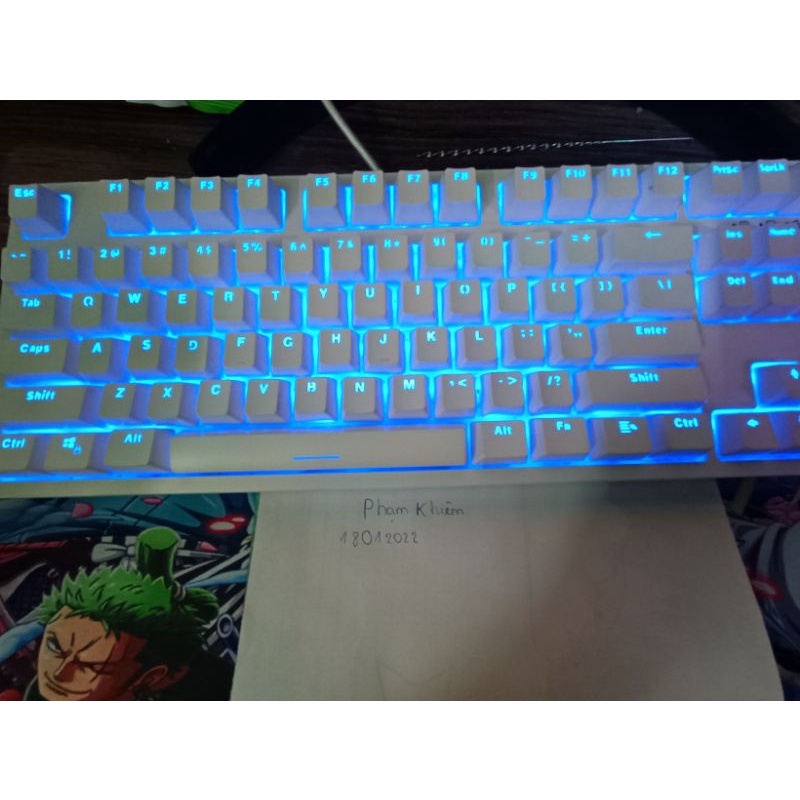 Bàn phím cơ EK EDRA387 ICE WHITE HOTSWAP CŨ blue switch