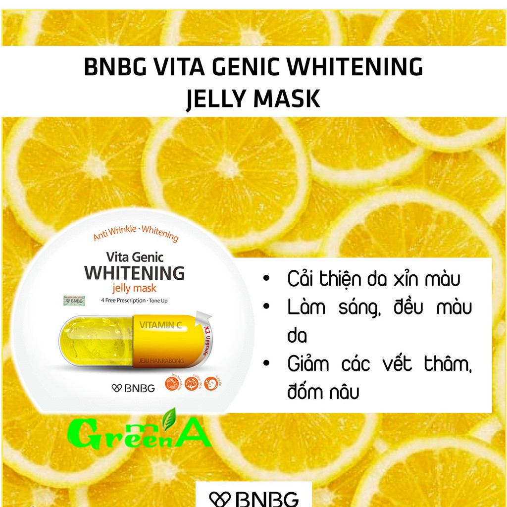 Mặt Nạ BNBG Vita Genic Whitening Jelly Mask Dưỡng Trắng 30ml [NHẬP KHẨU CHÍNH HÃNG] [MIẾNG LẺ]