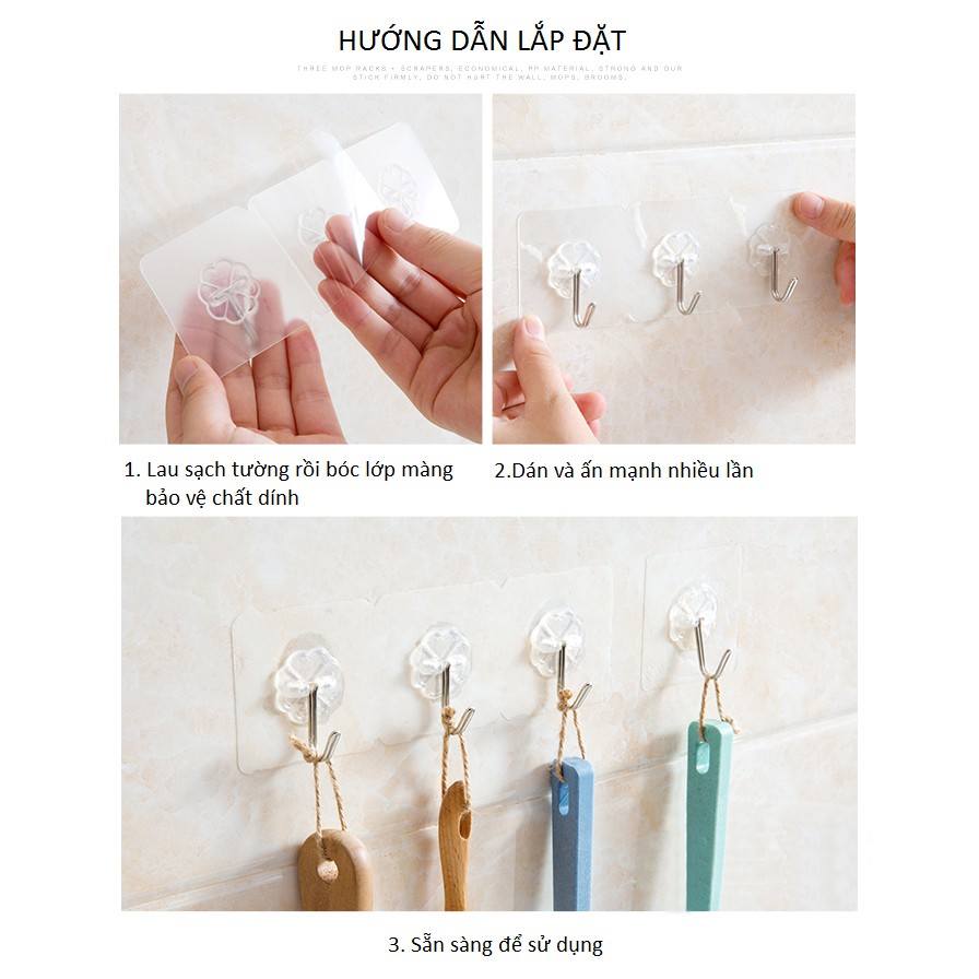 Bộ 5 Móc Treo Dán Tường Để Đồ Siêu Dính