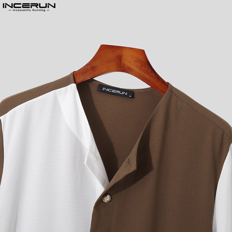 Set đồ mùa hè 2 món INCERUN gồm áo tay ngắn đơn giản và quần ngắn cho nam