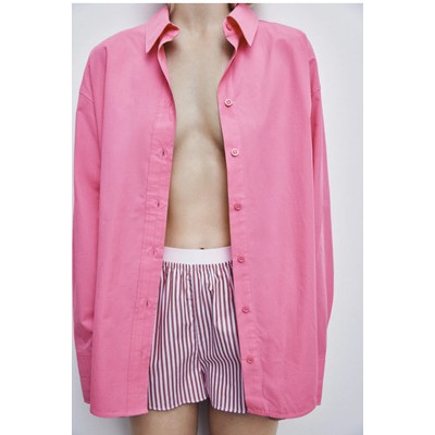 ÁO SƠ MI VẢI POPLIN ZRA NỮ DÁNG DÀI