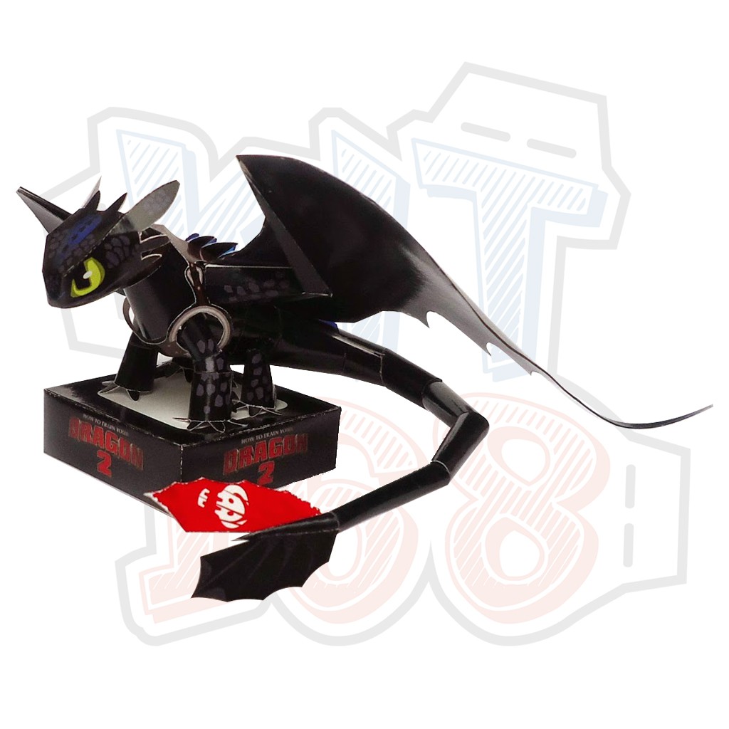 Mô hình giấy Anime Rồng Toothless (How to Train Your Dragon 2) (Size lớn)