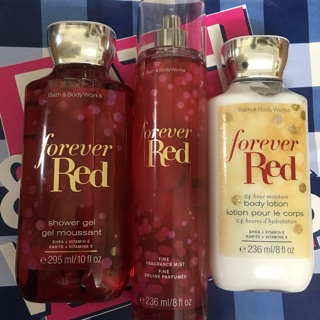 Lotion / gel tắm/ xịt thơm toàn thân BATH AND BODY WORKS - FOREVER RED 236ml/ 295ml/ 30ml