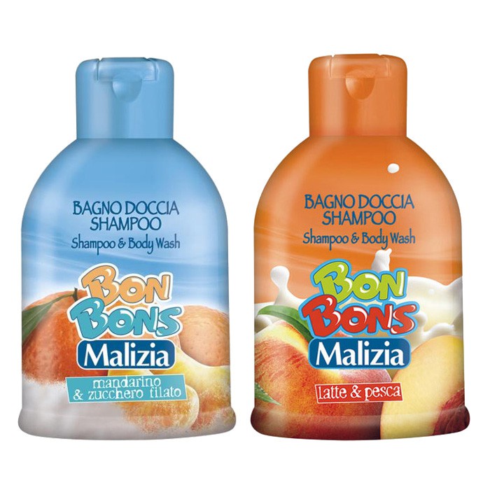 [Nhập khẩu] Sữa tắm gội trẻ em không cay mắt Malizia Bon Bons Frutti Rossi trái cây đỏ 500ml
