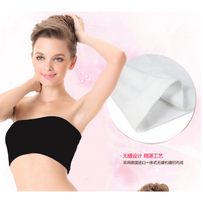 QKOOLE Áo ống  ôm ngực màu trơn thời trang phong cách Hàn Quốc dành cho nữ