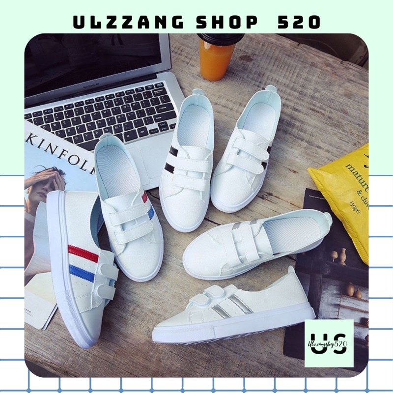 Giầy ba ta hai vạch da mềm thời trang kiểu Hàn Quốc hiện đại trẻ trung êm chân nhẹ nhàng Ulzzangshop520