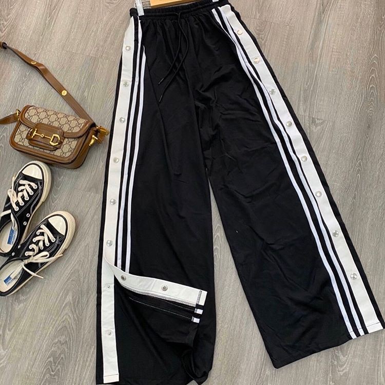 Quần culottes sọc xẻ