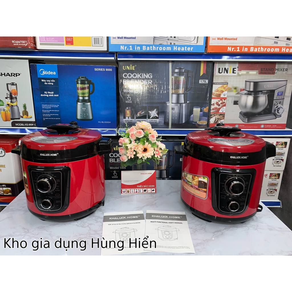 (Mã CHUT002 giảm 8%) Nồi áp suất điện Khaluck Home KL-738, KL-738S | Lòng inox, lòng chống dính - Hàng Chính Hãng