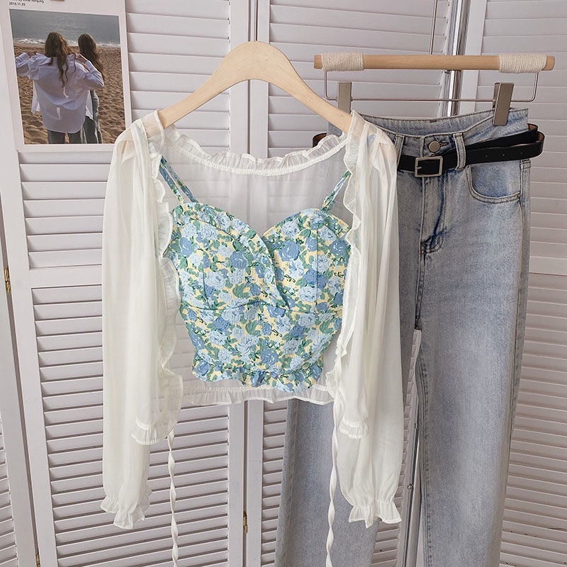 Áo khoác cardigan IELGY chiffon tay dài che nắng phong cách Hàn Quốc thời trang mùa hè mới cho nữ