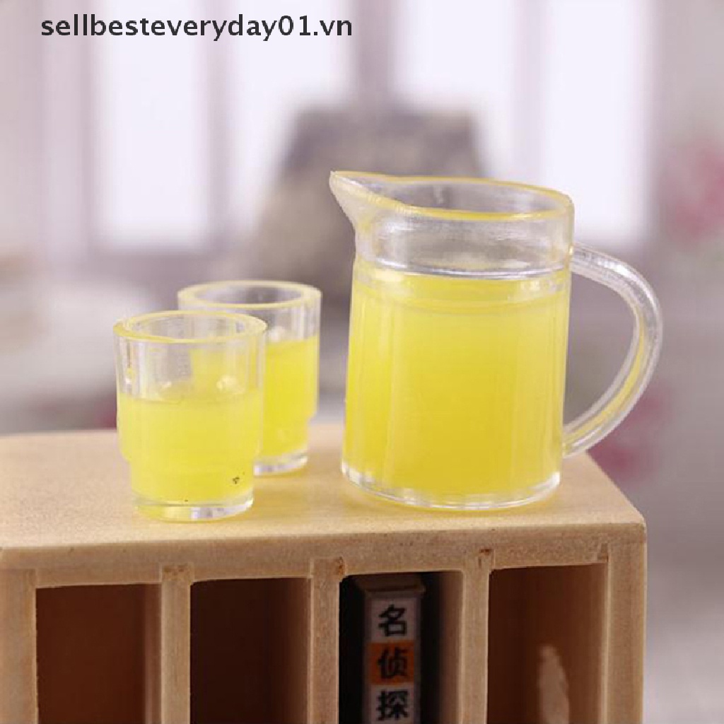 Set 3 Chai Nước Ép + 2 Ly Đồ Chơi Búp Bê Cỡ 1 / 12