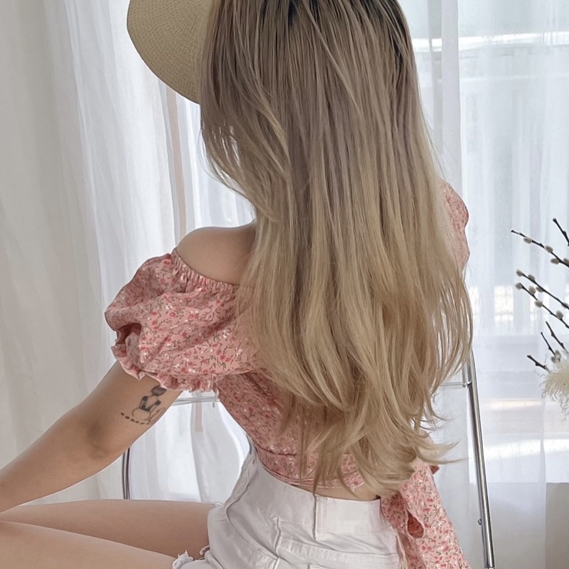 ÁO HOA CỘT NƠ SAU LƯNG