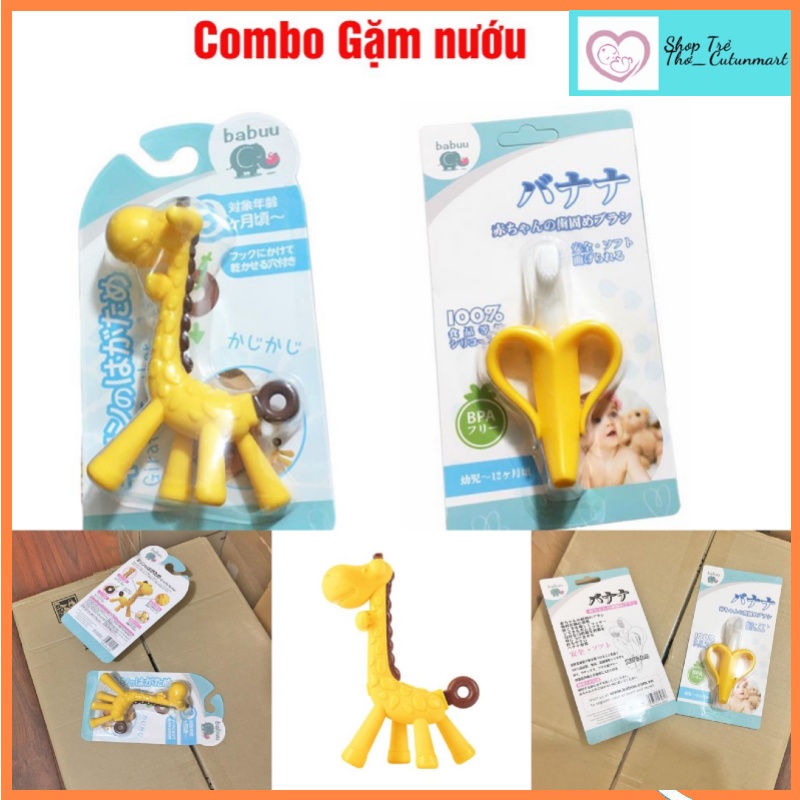 Combo ngậm nướu hình hươu và chuối Babuu babay nhật bản