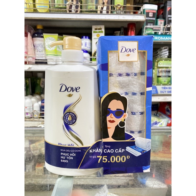 Dầu gội/xả Dove Phục Hồi Hư Tổn Dạng Vòi 640g