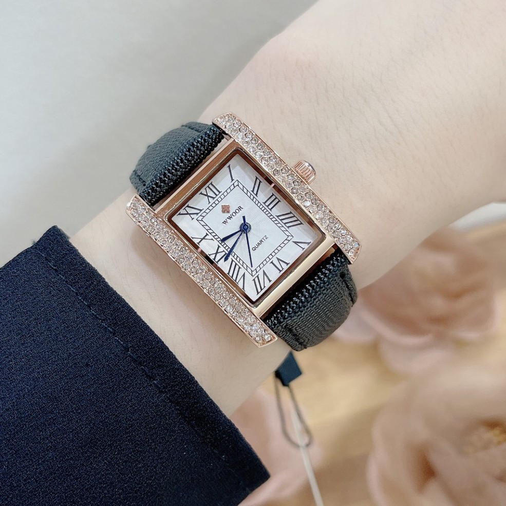 Đồng hồ nữ WWOOR, dây da mềm, hàng full box, thẻ bảo hành 12 tháng - DONGHO.WWOOR