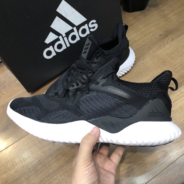 Freeship Giầy Alpha bounce đen trắng cao cấp fullbox