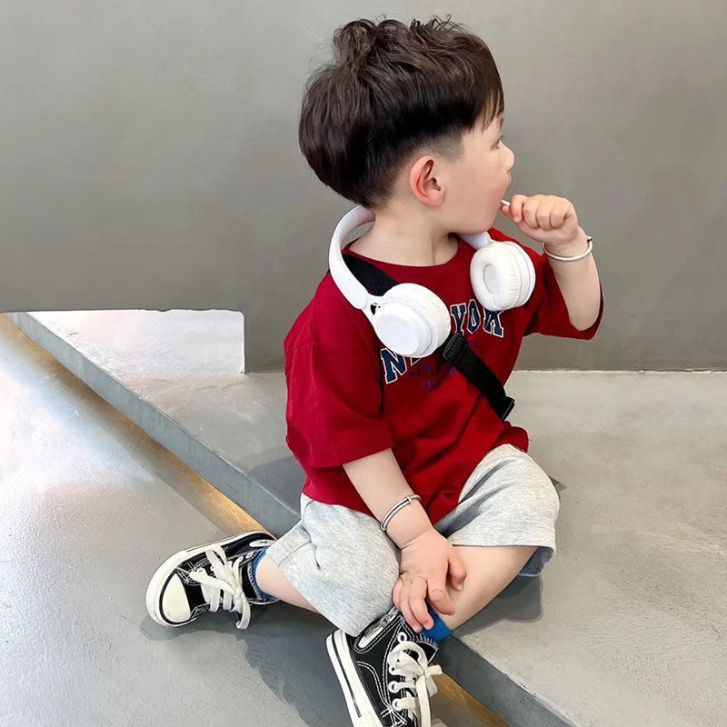 Bộ Áo Sơ Mi Tay Ngắn + Quần Lửng Thời Trang Mùa Hè Dễ Phối Đồ Cho Bé Trai