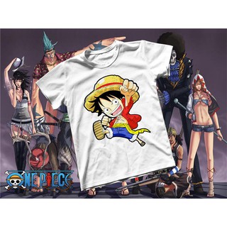 Áo thun Cotton Unisex - Anime - One Piece - Monkey D luffy chibi