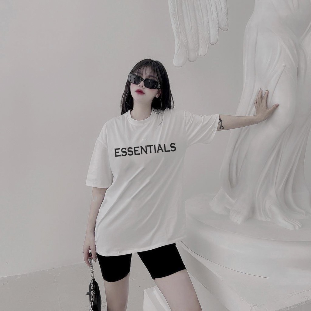 Set bộ đồ nữ áo phông chữ ESS mix quân legging lửng | BigBuy360 - bigbuy360.vn