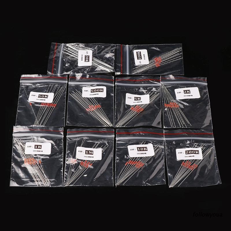 Bộ 100 Điện Trở 10 Giá Trị Ntc-Mf58 1k 2k 5k 10k 20k 50k 100k 200k 500k 1m