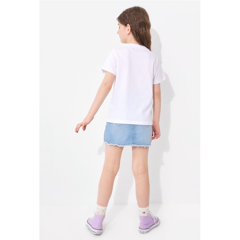 (7-16 tuổi) Áo phông thể thao bé gái màu trắng hãng BALABALA thoáng mát, thấm hút mồ hôi 203221117002