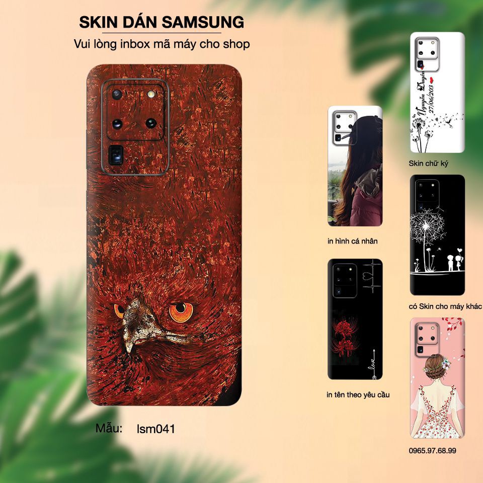 Skin dán điện thoại Samsung in hình Phượng hoàng lửa - lsm042 (inbox mã máy cho Shop)