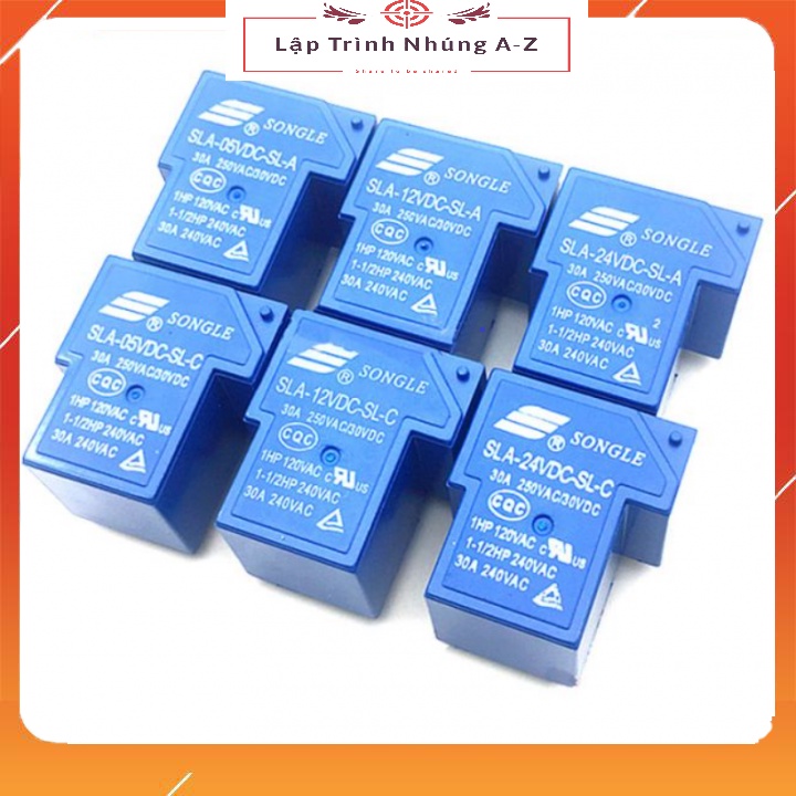 [Lập Trình Nhúng A-Z][143] Relay SLA-05VDC/12VDC/24VDC-SL-A Loại 5V/12V/24V 30A 4 Chân/5 Chân/6 Chân