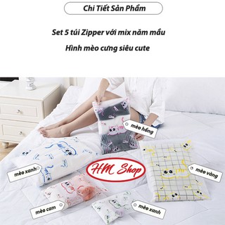 [SẴN HÀNG] BỘ 5 TÚI DU LỊCH ZIPPER ĐA NĂNG