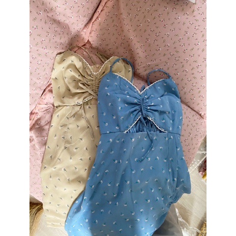 Đầm Hoa 2 Dây Dáng Suông May Raglan Vải Chifon Korean - Váy Hoa Gợi Cảm Siêu Xinh.