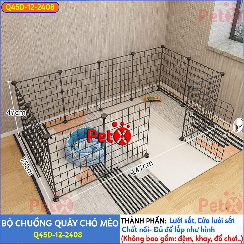 {MẪU BÁN CHẠY} Chuồng chó mèo lắp ghép theo bộ 12 tấm ghép dạng quây có 1 cửa, cao 45cm, kích thước 45x70x70 cm