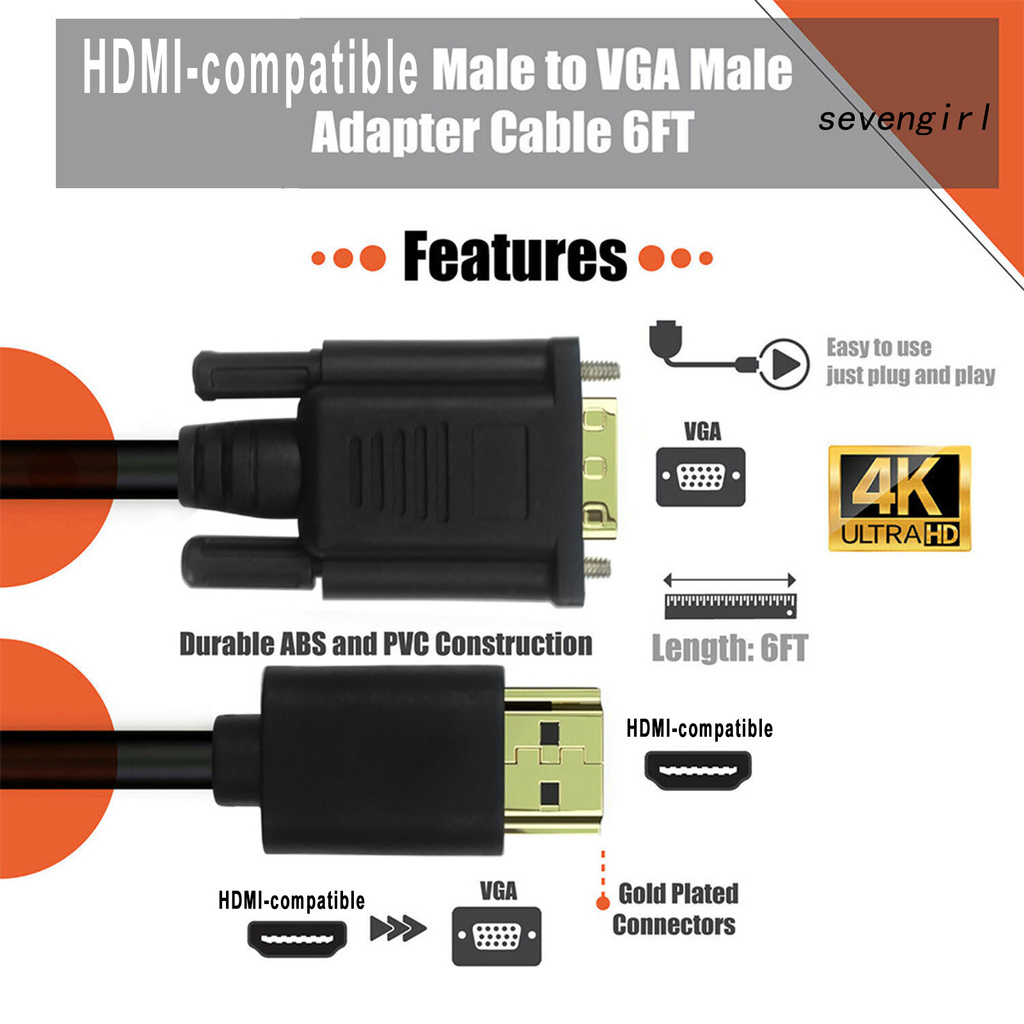 Cáp Chuyển Đổi Từ Sev-1080P Hdmi-Compatible Sang Vga