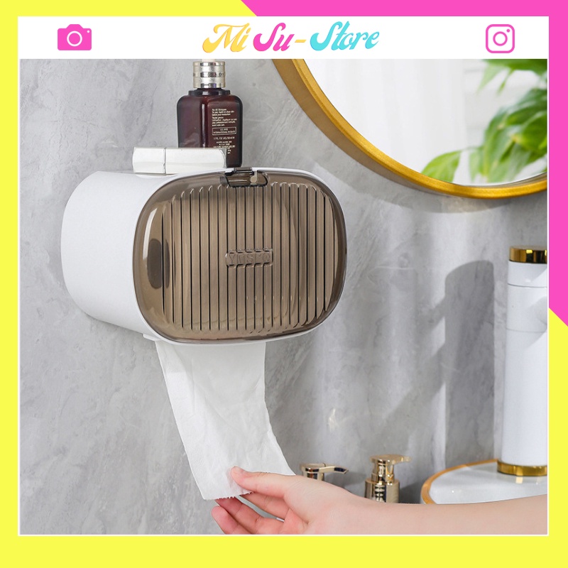 Hộp đựng giấy vệ sinh chống thấm nước cao cấp, dán tường trang trí phòng vệ sinh đẹp mắt hơn-Misu