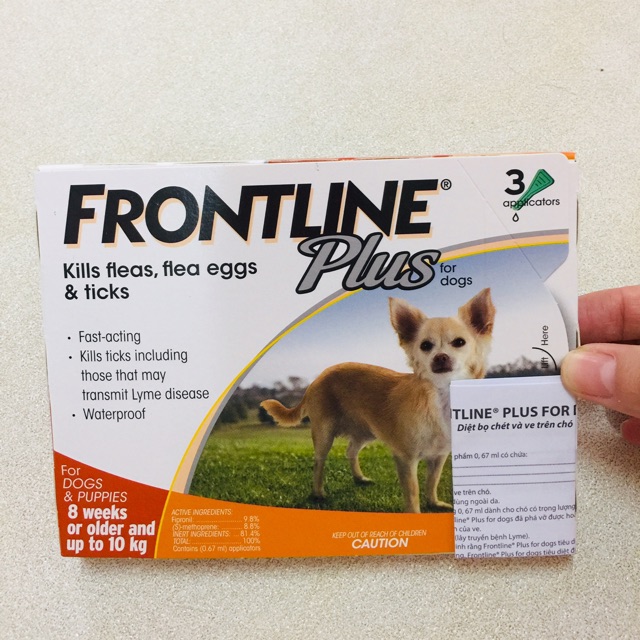 Tuýp nhỏ gáy trị ve rận Frontline Plus Dog S<10kg