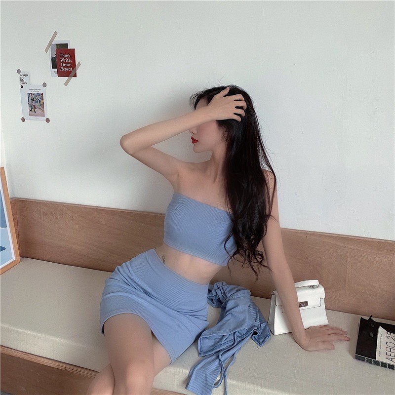 Set áo váy len 3 món Ulzzang