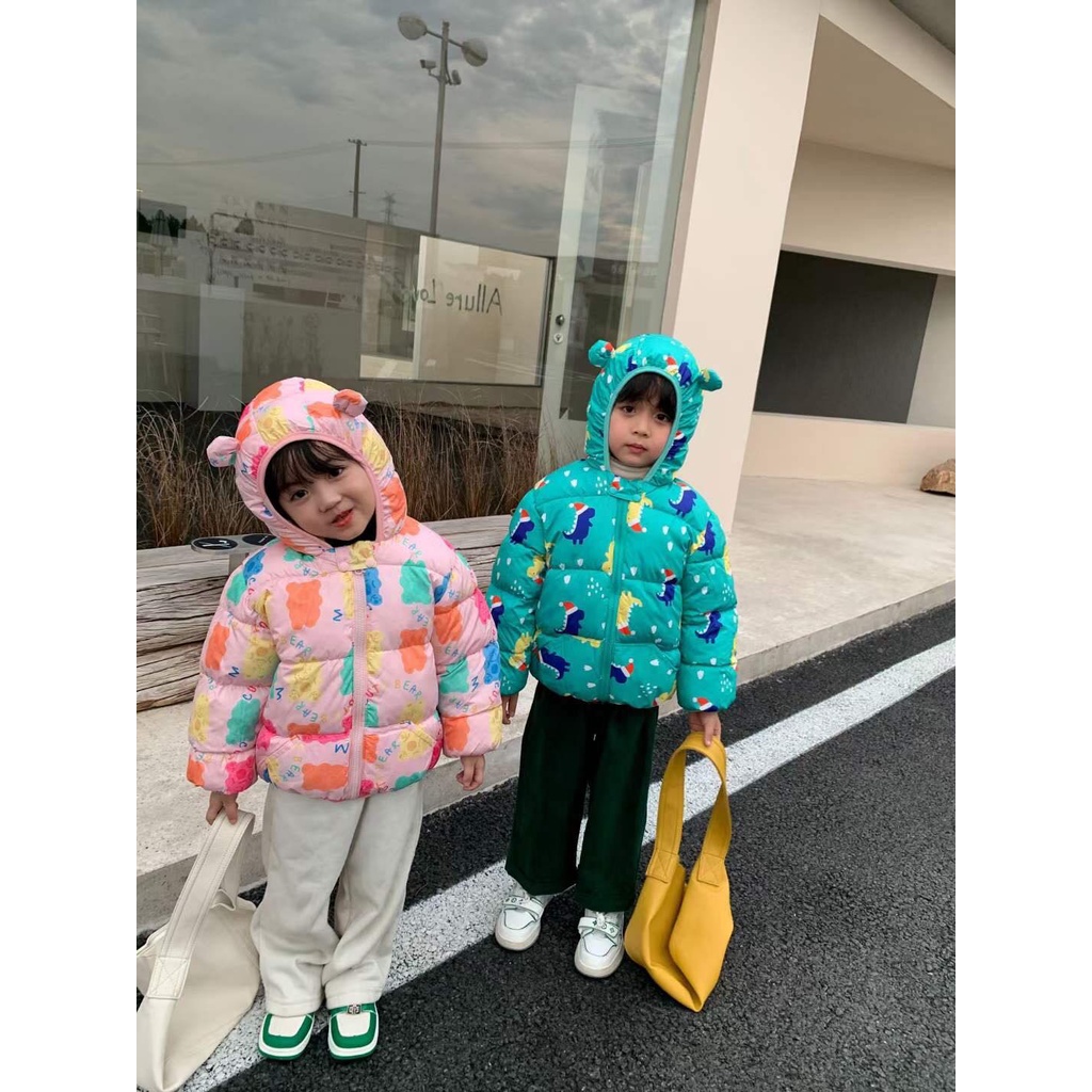 Áo Khoác Phao Lót Lông Cho Bé Trai Bé Gái Hàng Quảng Châu AP06