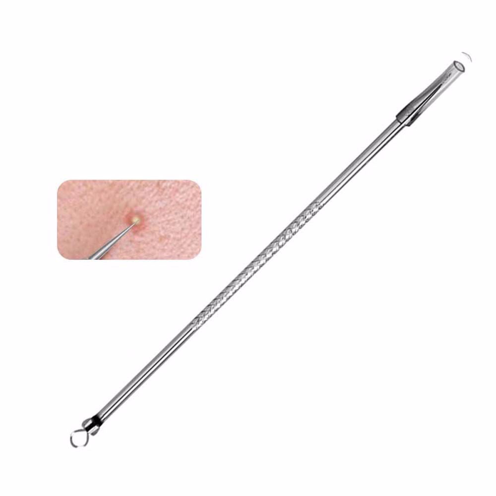 Dụng cụ nặn mụn đầu đen bằng thép không gỉ dài 12cm