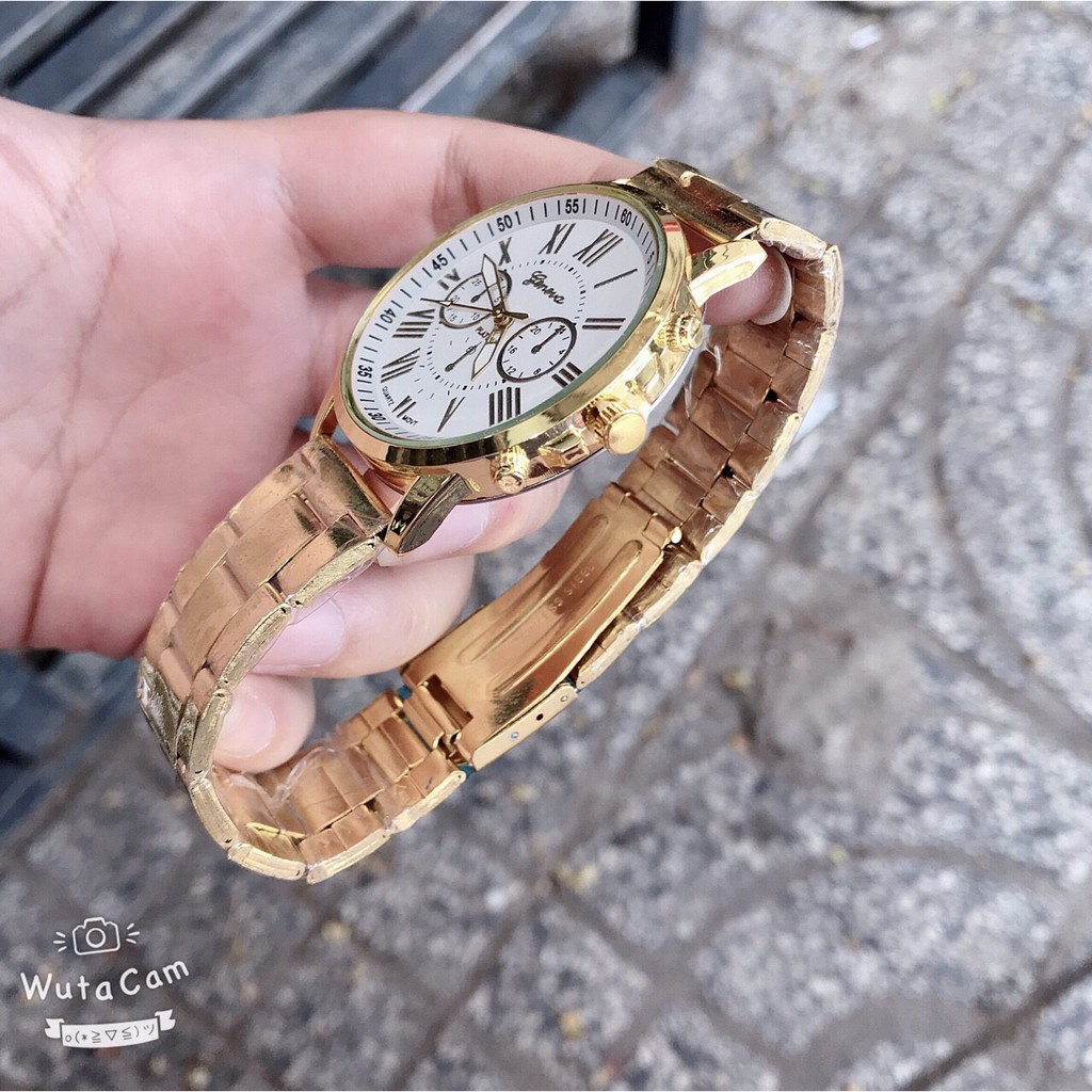 Đồng hồ nam Geneva Dây hợp kim sang trọng.