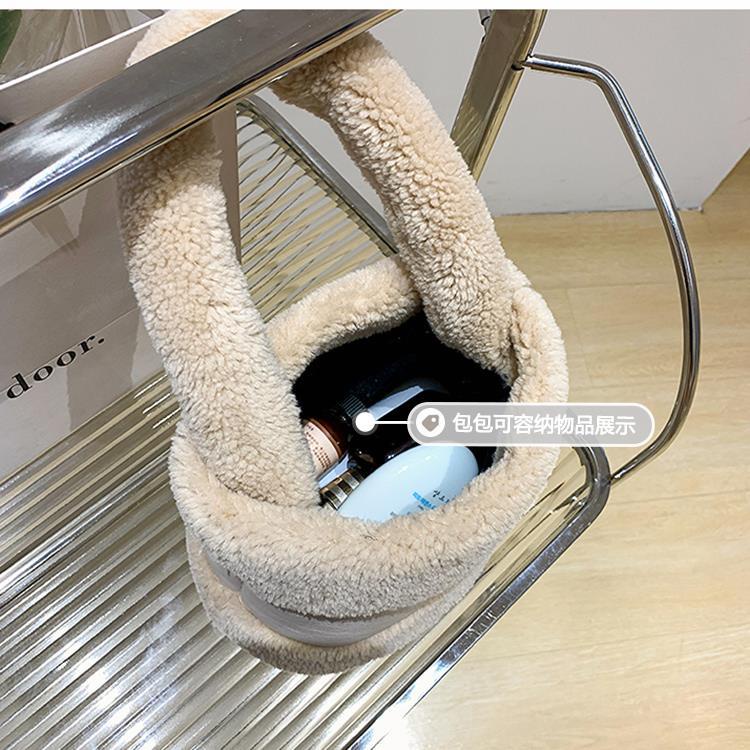 Túi Xách Tay Phối Lông Nhung Thời Trang Thu Đông Mới 2022