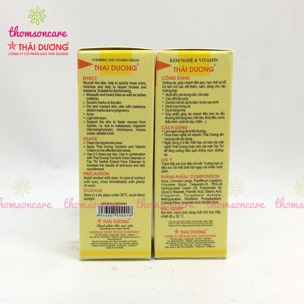 Kem nghệ Thái dương có Nano bạc - ngừa mụn, ngừa thâm, côn trung cắn - Chính hãng.