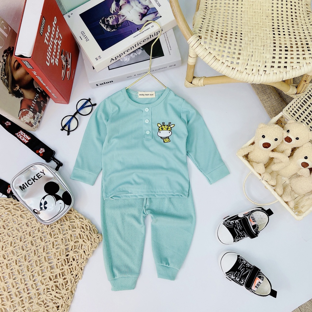 Bộ thun len tăm minkymom dài tay cho bé.